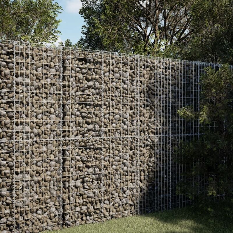 foto del prodotto vidaxl cesto gabbione con copertura 150x100x200 cm in ferro zincato