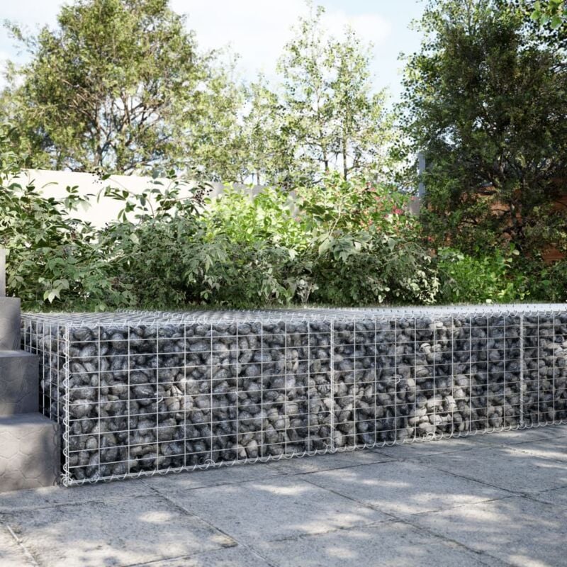 foto del prodotto vidaxl cesto gabbione con copertura 200x100x50 cm ferro zincato