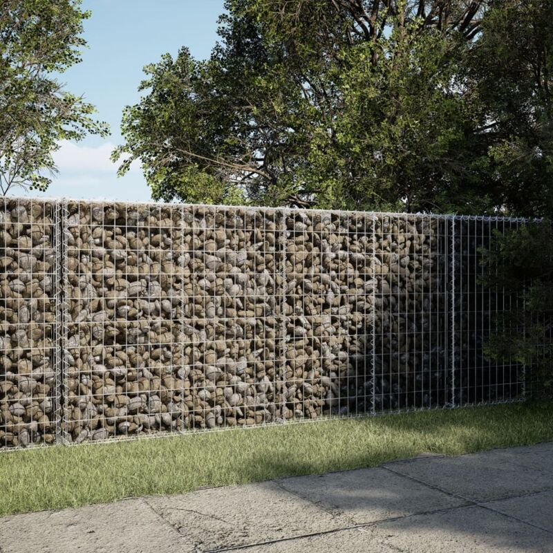 foto del prodotto vidaxl cesto gabbione con copertura 200x50x100 cm in ferro zincato