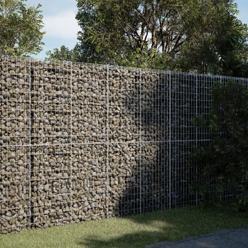 foto del prodotto vidaxl cesto gabbione con copertura 200x50x200 cm in ferro zincato