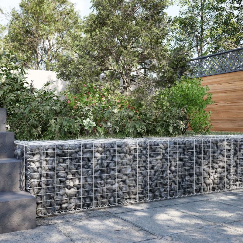 foto del prodotto vidaxl cesto gabbione con copertura 200x50x50 cm ferro zincato