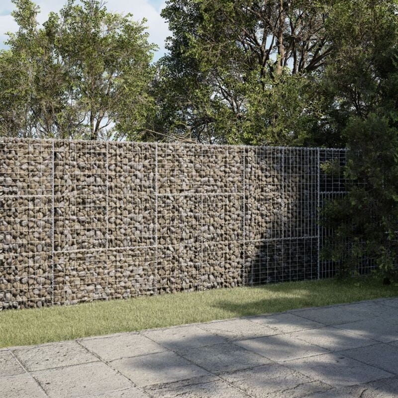 foto del prodotto vidaxl cesto gabbione con copertura 300x100x150 cm in ferro zincato