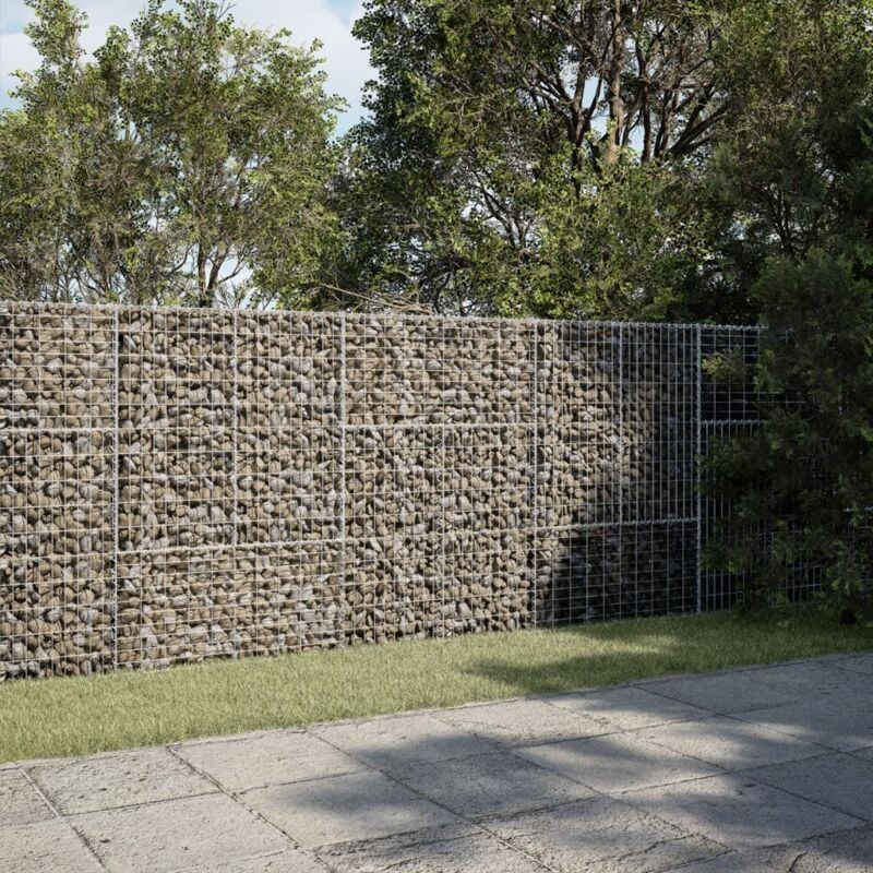 foto del prodotto vidaxl cesto gabbione con copertura 300x50x150 cm in ferro zincato