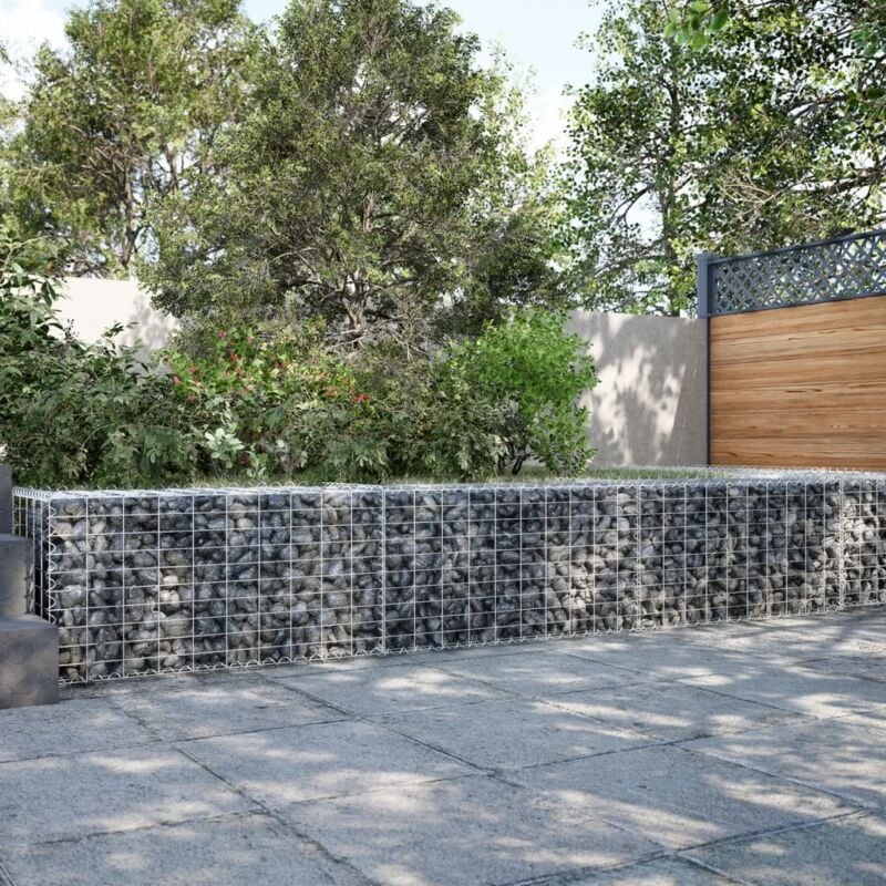 foto del prodotto vidaxl cesto gabbione con copertura 300x50x50 cm ferro zincato