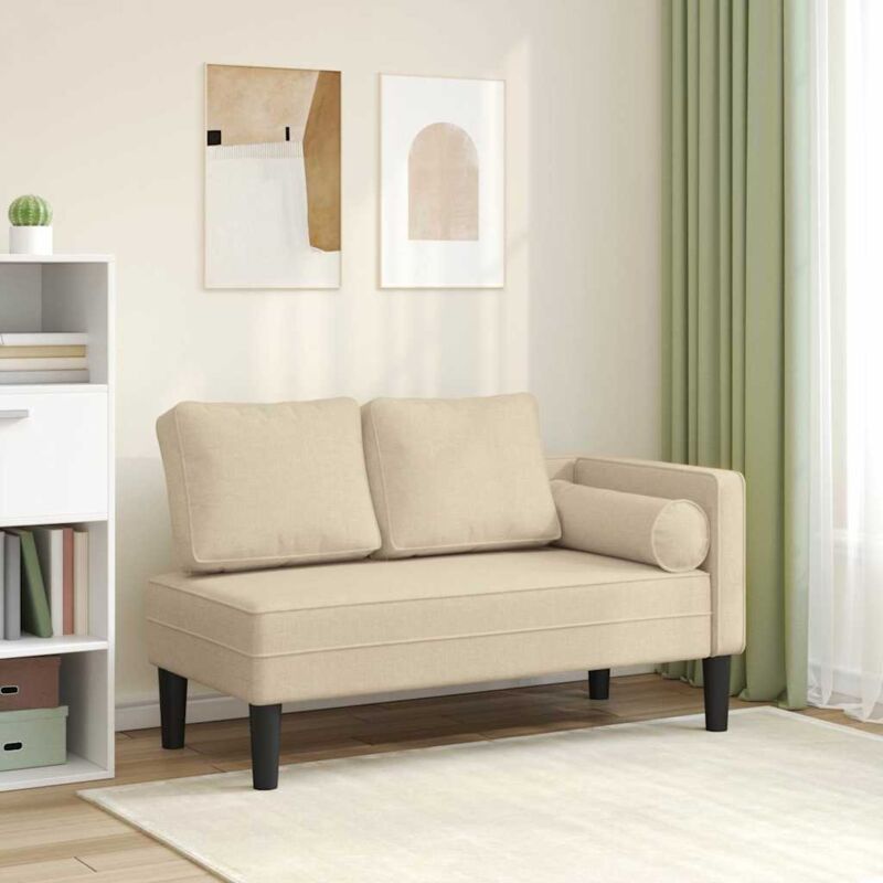 foto del prodotto vidaxl chaise longue con cuscini crema in tessuto