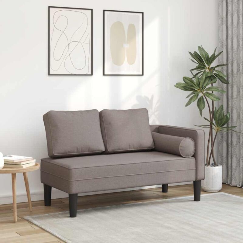 foto del prodotto vidaxl chaise longue con cuscini tortora in tessuto