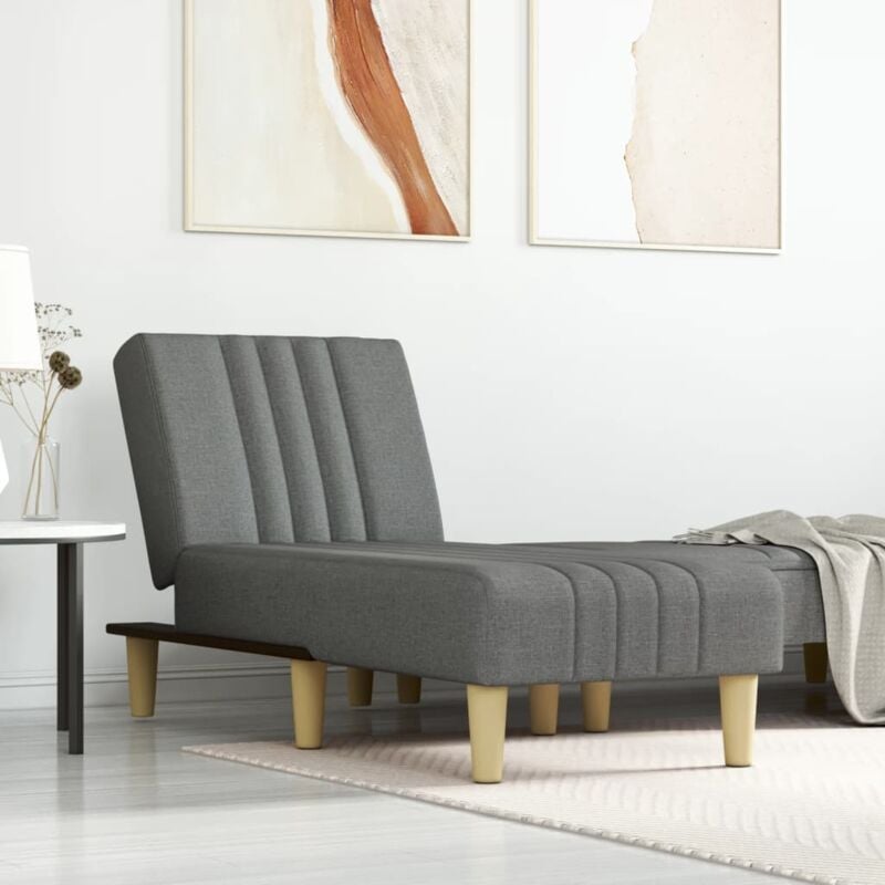 foto del prodotto vidaxl chaise longue in tessuto grigio scuro