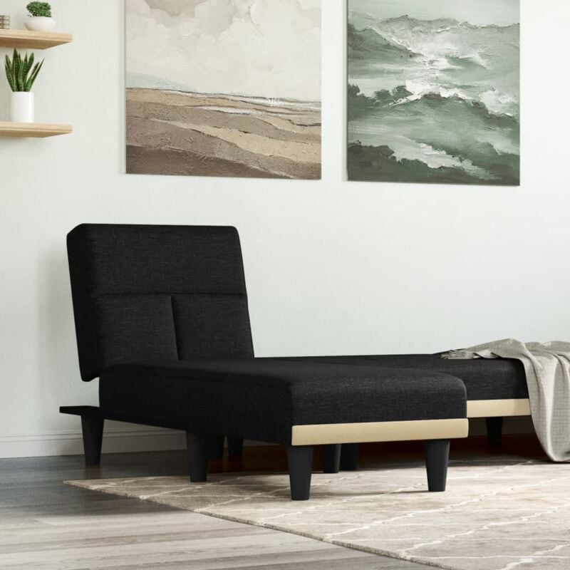 immagine 0 del prodotto vidaxl chaise longue in tessuto nero