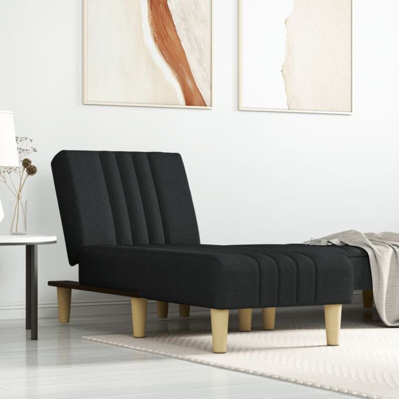 foto del prodotto vidaxl chaise longue in tessuto nero