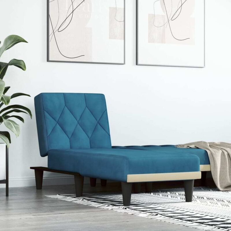 foto del prodotto vidaxl chaise longue in velluto blu 334069