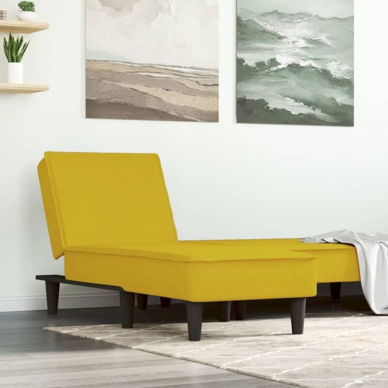 foto del prodotto vidaxl chaise longue in velluto giallo 354496