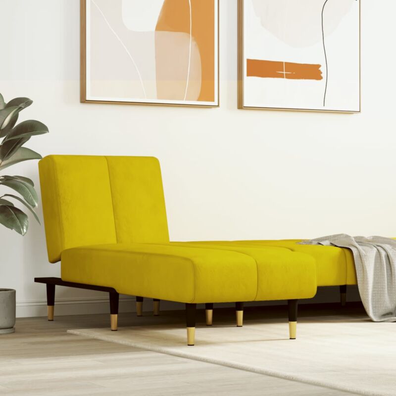 foto del prodotto vidaxl chaise longue in velluto giallo