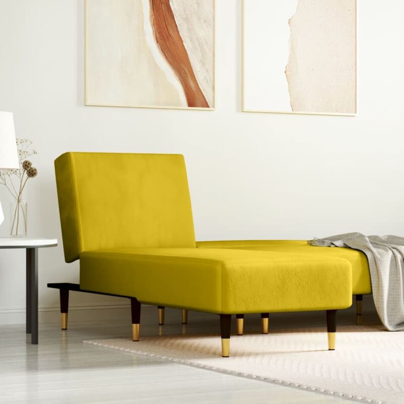 foto del prodotto vidaxl chaise longue in velluto giallo