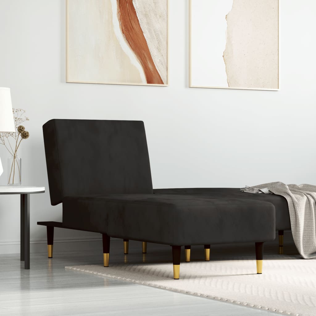 foto del prodotto vidaxl chaise longue in velluto nero 885037