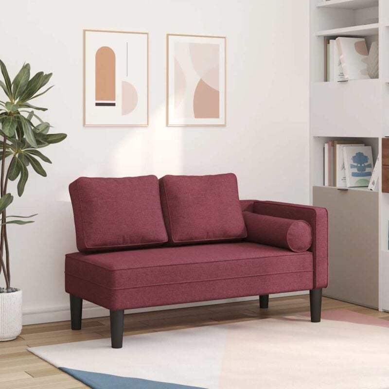 foto del prodotto vidaxl chaise lounge con cuscini rosso vino in tessuto