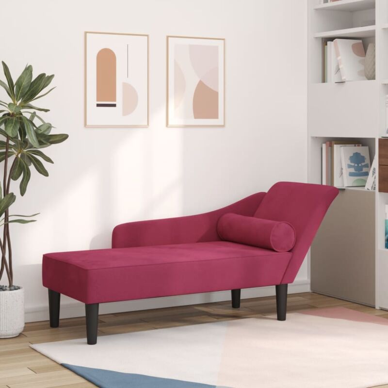 foto del prodotto vidaxl chaise lounge con cuscini rosso vino in velluto