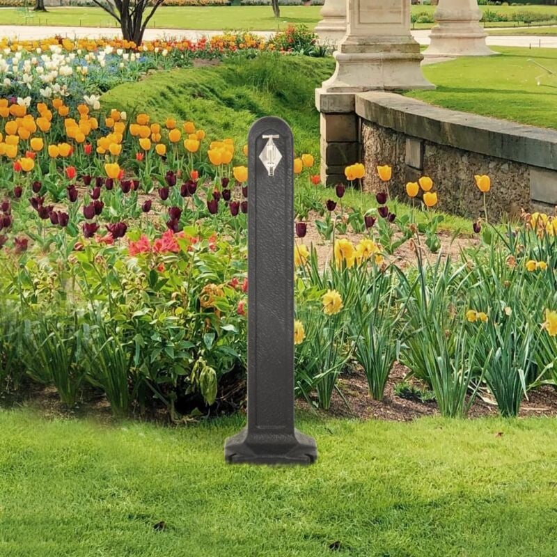 foto del prodotto vidaxl cisterna da giardino con rubinetto antracite effetto pietra