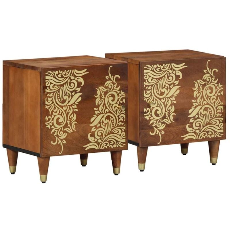 foto del prodotto vidaxl comodini 2 pcs 40x33x46 cm legno massello mango