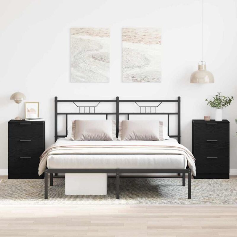 immagine 0 del prodotto vidaxl comodini 2 pezzi nero rovere 40x65x65 cm realizzati in legno ingegnerizzato