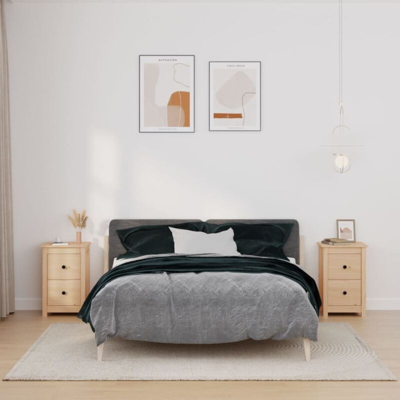 foto del prodotto vidaxl comodini 2 pz 40x35x61,5 cm in legno massello di pino