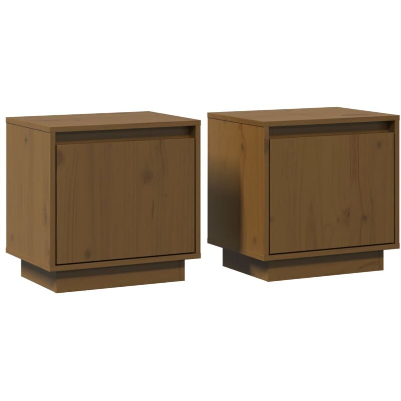 foto del prodotto vidaxl comodini 2 pz ambra 40x30x40 cm in legno massello di pino