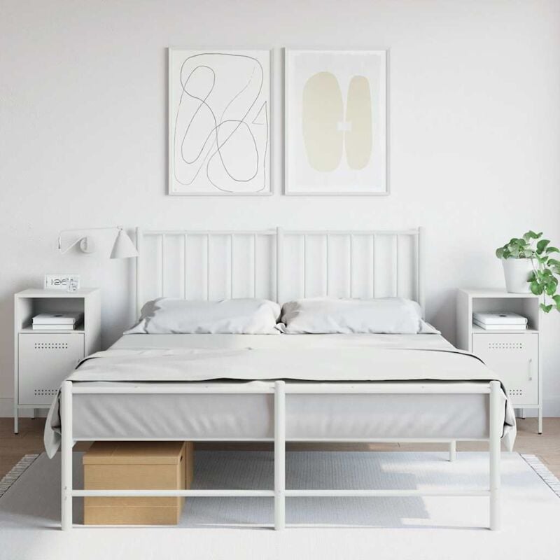 foto del prodotto vidaxl comodini 2 pz bianchi 36x39x68 cm in acciaio