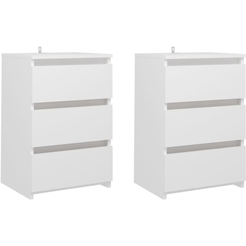 foto del prodotto vidaxl comodini 2 pz bianchi 40x35x62,5 cm in legno multistrato