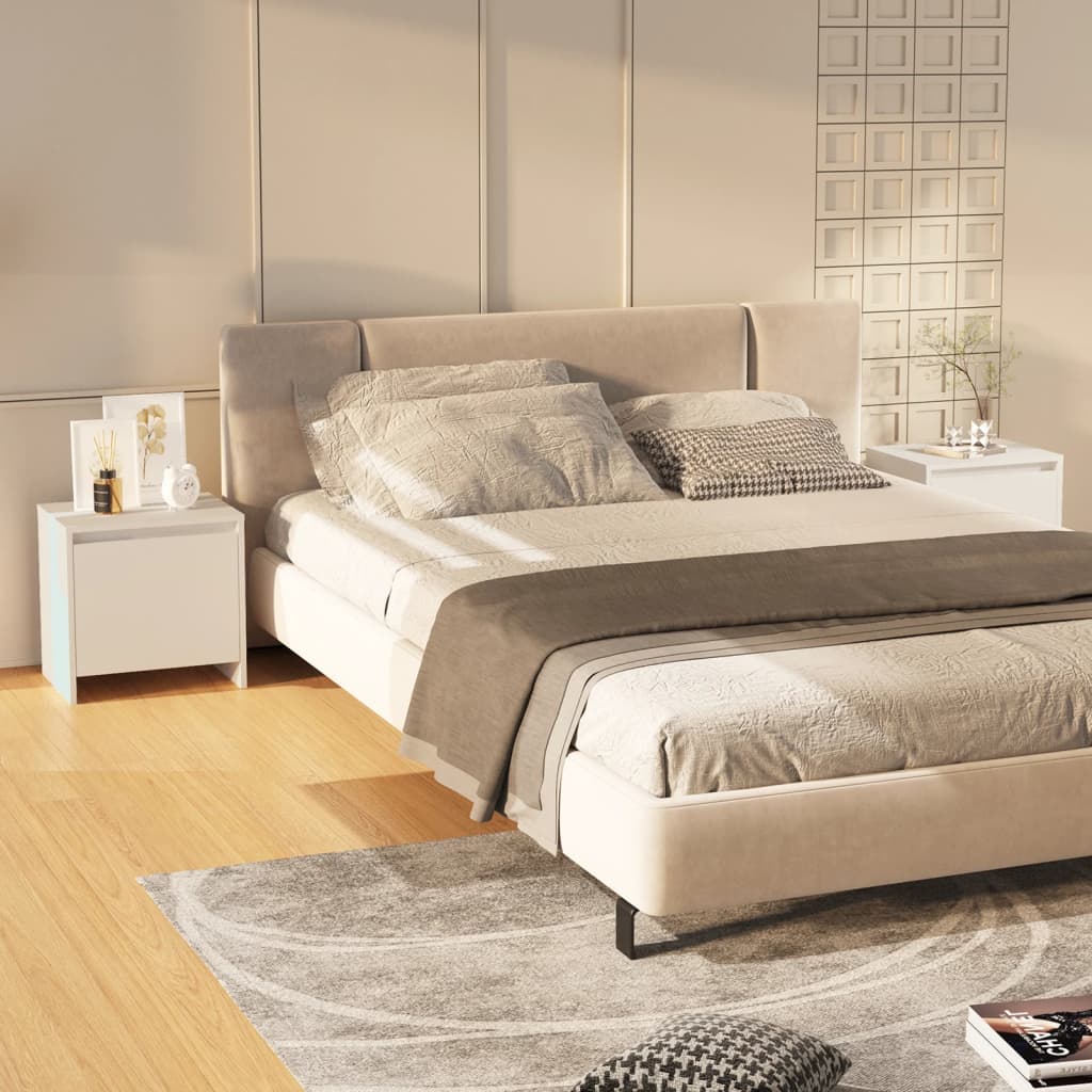 foto del prodotto vidaxl comodini 2 pz bianchi 45x34x44,5 cm in truciolato