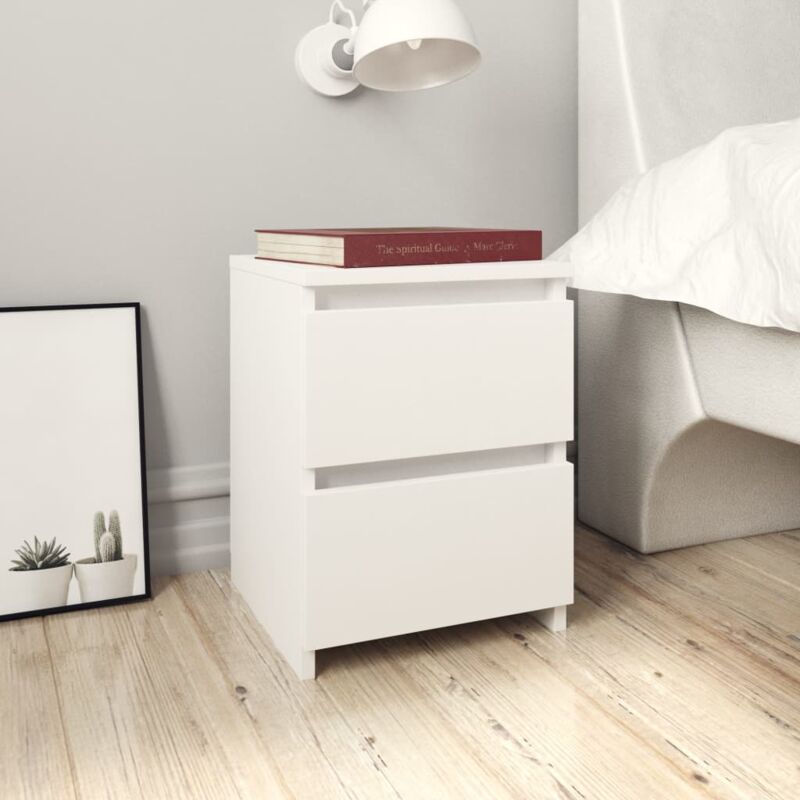 foto del prodotto vidaxl comodini 2 pz bianco 30x30x40 cm in legno ingegnerizzato