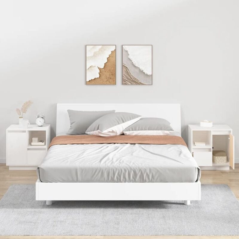 foto del prodotto vidaxl comodini 2 pz bianco 50x34x50 cm in legno massello di pino 791177