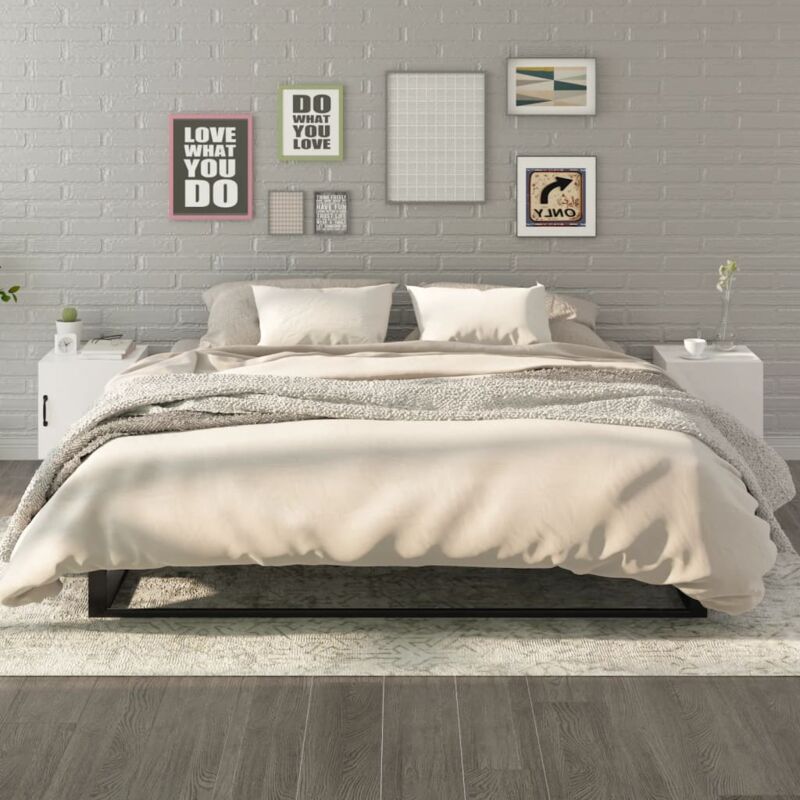 foto del prodotto vidaxl comodini 2 pz bianco lucido in legno multistrato