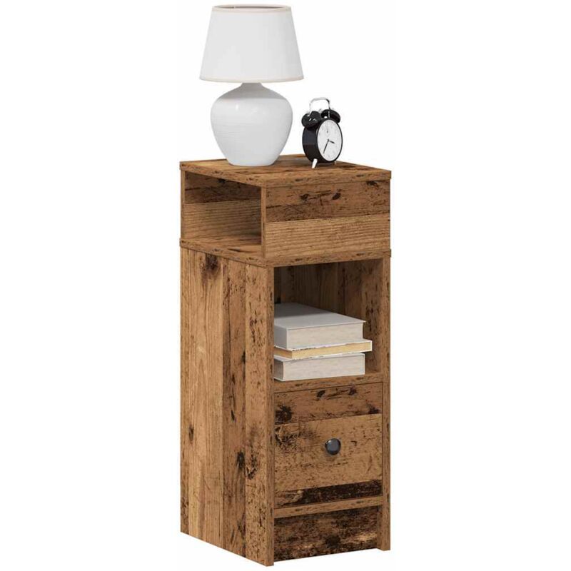 foto del prodotto vidaxl comodini 2 pz con cassetto legno antico 25x31x66 cm
