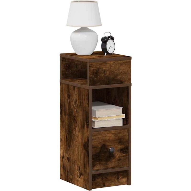 foto del prodotto vidaxl comodini 2 pz con cassetto rovere fumo 25x31x66 cm