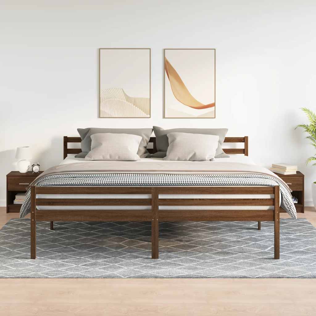 foto del prodotto vidaxl comodini 2 pz con cassetto rovere marrone 39x28x41 cm