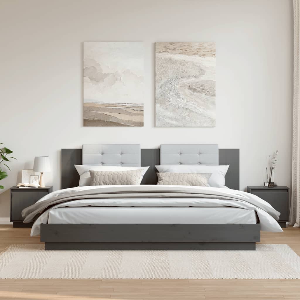 foto del prodotto vidaxl comodini 2 pz grigi 40x30x40 cm in legno massello di pino