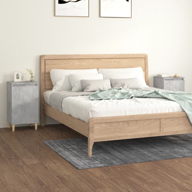 foto del prodotto vidaxl comodini 2 pz grigio cemento 40x35x70 cm in legno multistrato