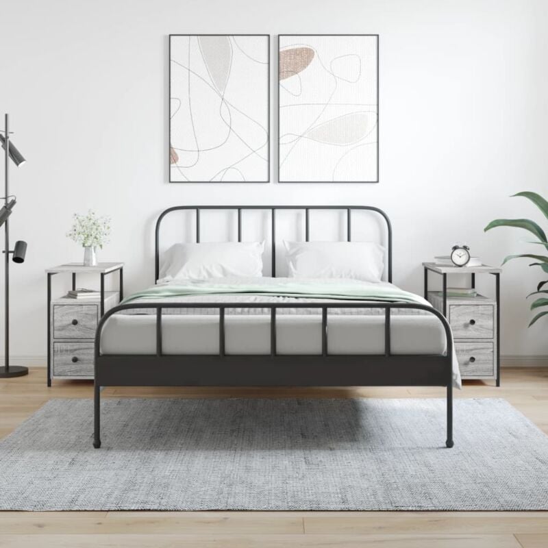 foto del prodotto vidaxl comodini 2 pz grigio sonoma 30x60x60 cm in legno multistrato