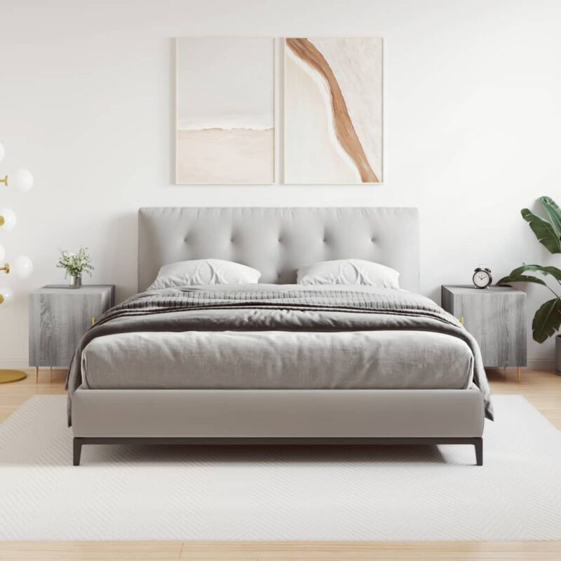 foto del prodotto vidaxl comodini 2 pz grigio sonoma 40x40x50 cm in legno multistrato 875018