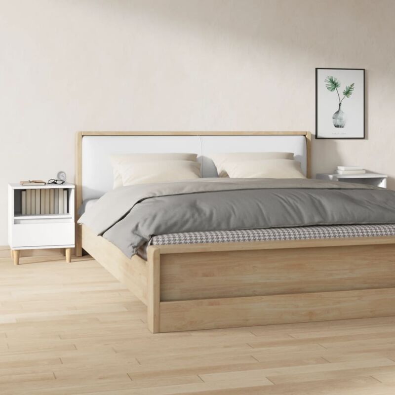 foto del prodotto vidaxl comodini 2 pz in bianco 40x35x50 cm