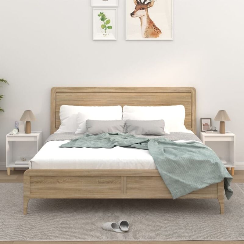 foto del prodotto vidaxl comodini 2 pz in bianco lucido 40x35x50 cm