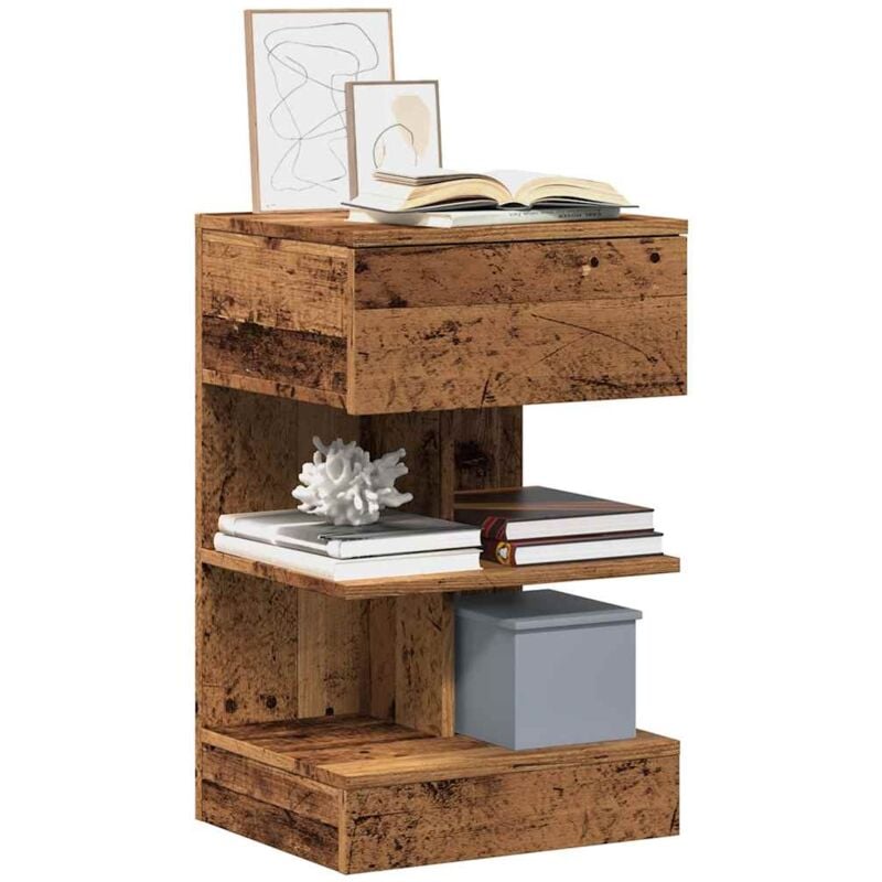 foto del prodotto vidaxl comodini 2 pz in legno vecchio 40x35x65 cm in legno multistrato