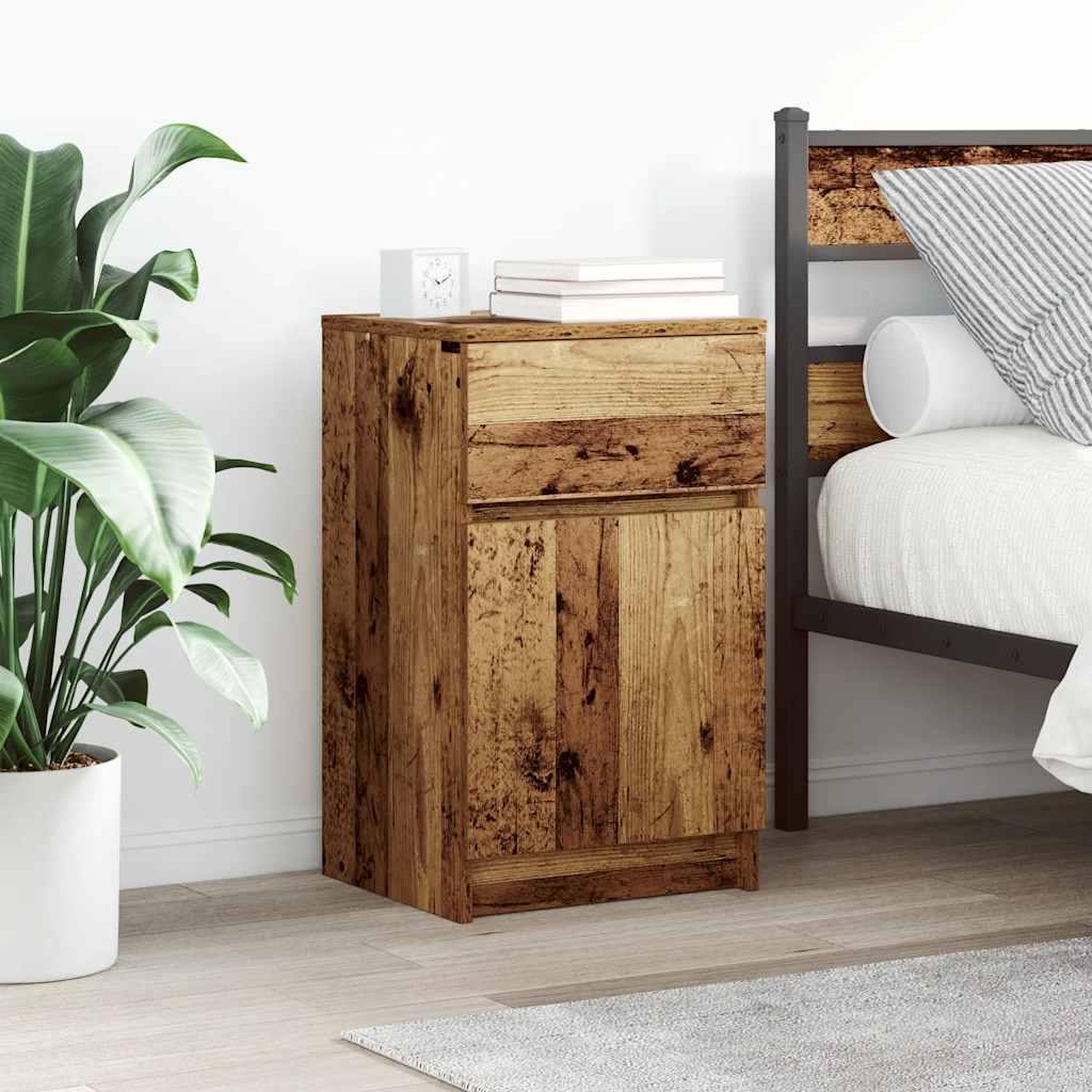 foto del prodotto vidaxl comodini 2 pz legno antico 39x35x65 cm in legno multistrato