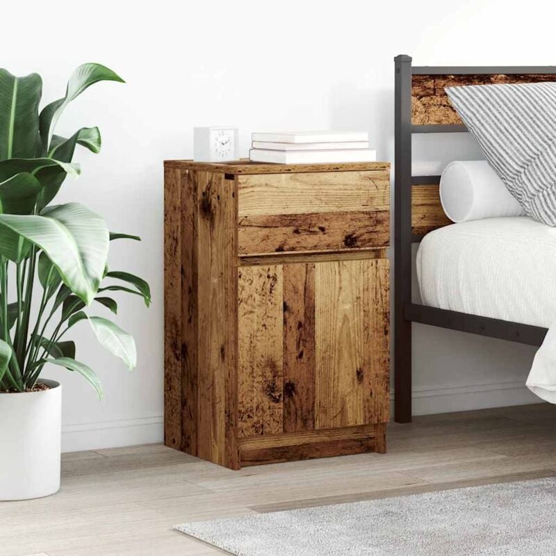 foto del prodotto vidaxl comodini 2 pz legno antico 39x35x65 cm in legno multistrato 960497