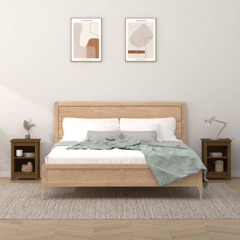 foto del prodotto vidaxl comodini 2 pz miele 40x35x55 cm in legno massello di pino