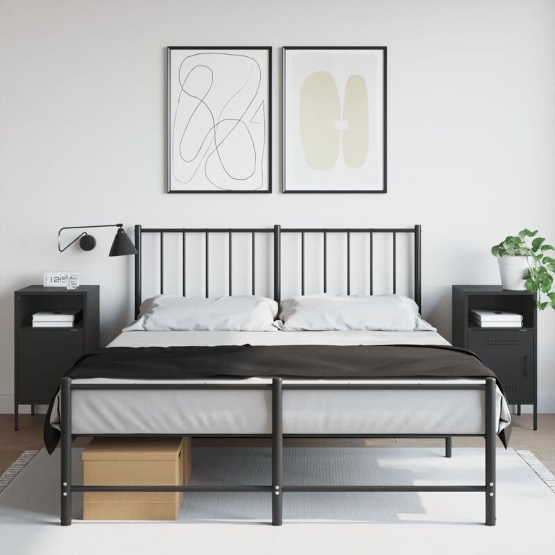 foto del prodotto vidaxl comodini 2 pz neri 36x39x68 cm in acciaio 267410