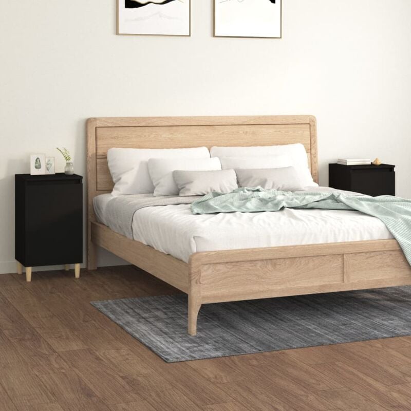 foto del prodotto vidaxl comodini 2 pz neri 40x35x70 cm in legno multistrato