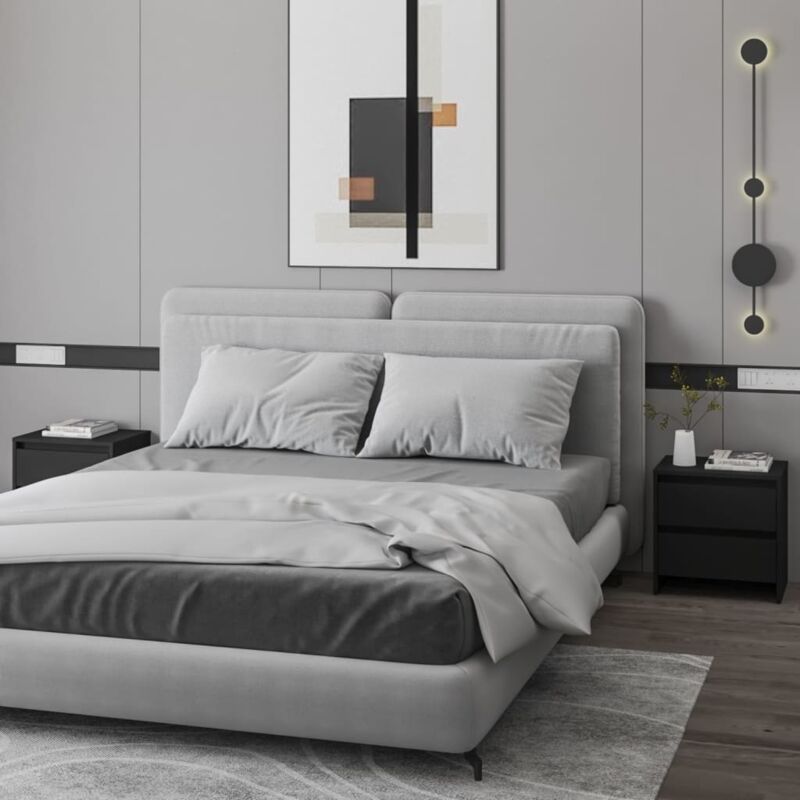 foto del prodotto vidaxl comodini 2 pz neri 45x34,5x44,5 cm in truciolato 237053