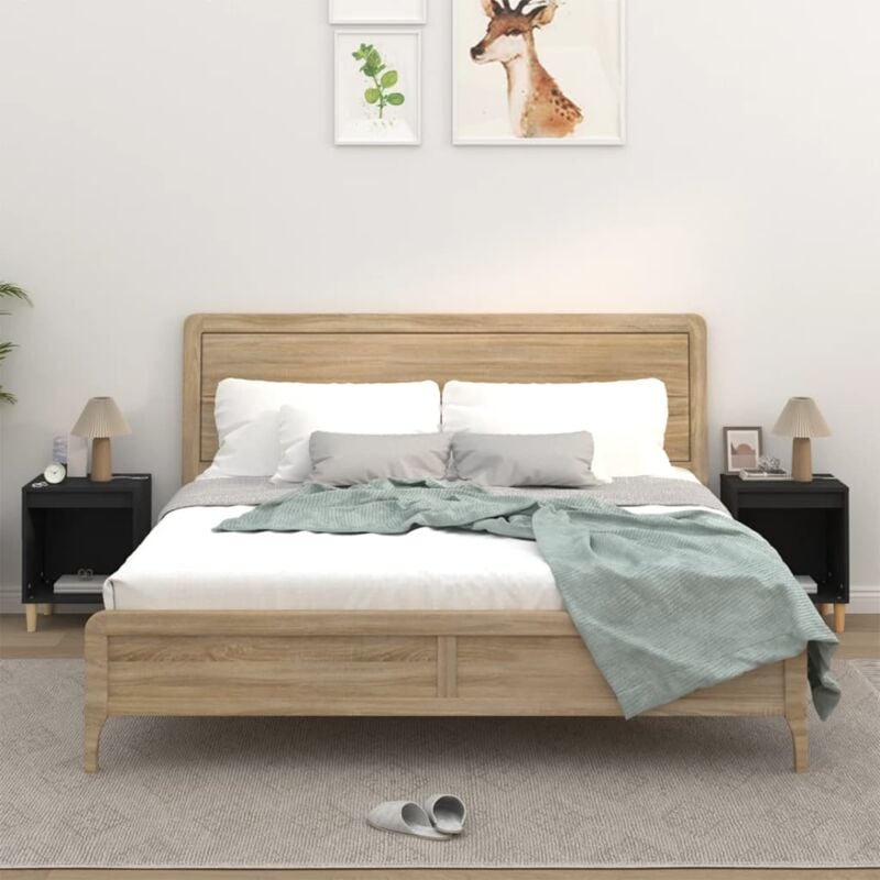foto del prodotto vidaxl comodini 2 pz nero 40x35x50 cm