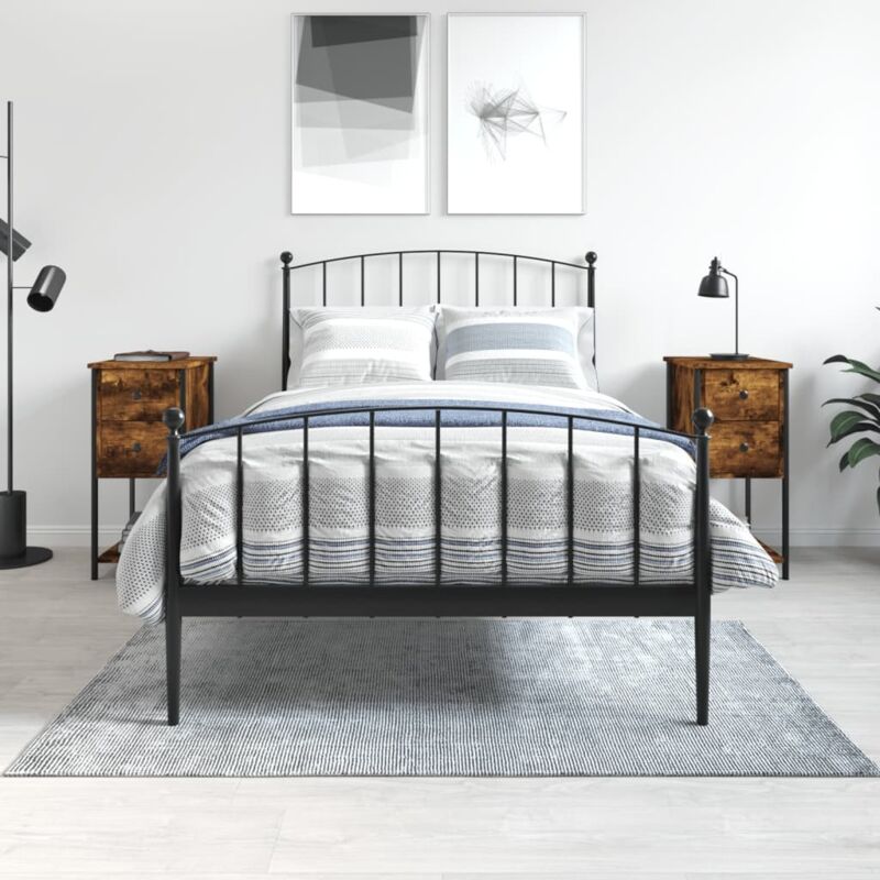 foto del prodotto vidaxl comodini 2 pz rovere fumo 32x42x70 cm in legno multistrato