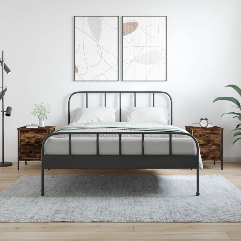 foto del prodotto vidaxl comodini 2 pz rovere fumo 40x42x50 cm in legno multistrato
